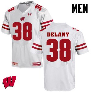Men's Wisconsin Badgers NCAA #38 Sam DeLany White Authentic Under Armour Stitched College Football Jersey GO31M20CS